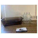 Pyrex dish and Canning Jars