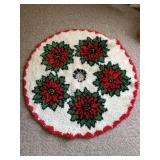 Poinsettia Christmas tree skirt
