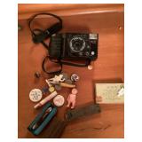 Vintage camera, pocket knife, misc