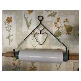 Enamel rolling pin and hanger