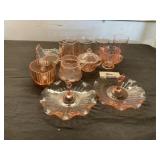 Pink depression glass