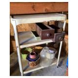 Vintage metal cart with planters