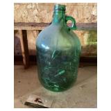 Green glass jug