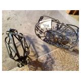 Metal basket and candle holder