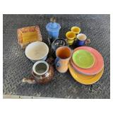 Tea pots, planters, dishes