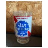 Pabst blue ribbon glass