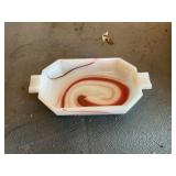 Slag glass ashtray