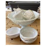 White Punchbowl Glassware