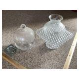Cake stands and misc glassware