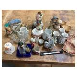 Figurines and misc glassware