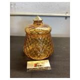 Amber Glass Candy Dish