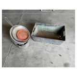 Pans and primitive metal box