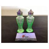 Uranium Glass Salt and Pepper Shakers