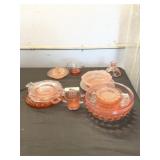 Pink depression glass