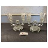 Glass candelabras