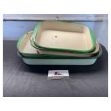 Green enamel pans