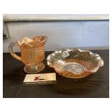 Orange Carnival Glass Dishes