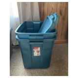Two Rubbermaid Totes