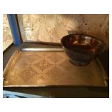 Metal serving tray and bowl