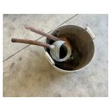 Galvanized oil can and pot