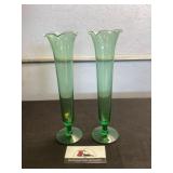 Green Glass Vases