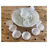 Milk glass and clear glassware