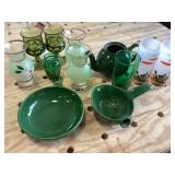 Green and misc glassware