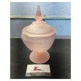 Pink satin candy dish