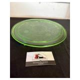 Uranium glass footed platter