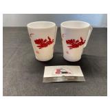 Vintage milk glass scotty dog cups and bowls