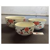 Hall Red Poppy Nesting Mixing Bowls