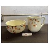 Hall Jewel Tea Bowl & Pitcher