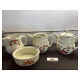 Hall Red Poppies Pitcher, Teapot & Bowl
