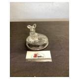 Glass Scottie Dog Dresser Jar LId- has chip