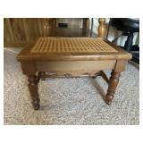Caned footstool