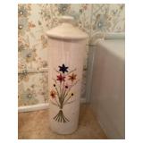 Floral toilet brush holder