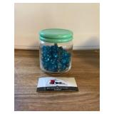 Jar of glass marbles