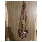 MCM hanging beaded basket