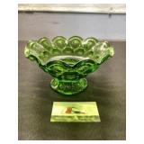 Green glass dish