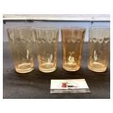 Four Amber Glasses