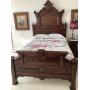 Victorian walnut high back bed