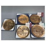 Wendell August Solid Bronze Christmas Plates