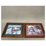 Framed Red Bridge Artwork