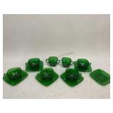 Green Glass Tea Set