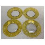 Yellow Etched Glass Plates