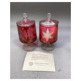 Wendell August Forge Crystal Red Candy Dish