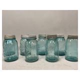 Vintage Blue Mason Jars