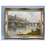 Framed Oil on Canvas Painting by Thomas