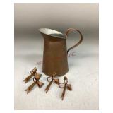 Copper Styled Pitcher & Napkin Holder