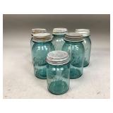 Green Glass Mason Jars